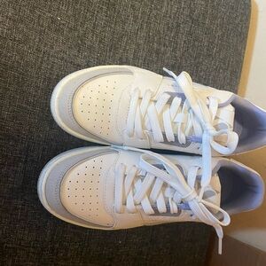 Women's White and Gray Athletic Shoes